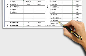 2021年酒店營業收入日報表（自動計算）