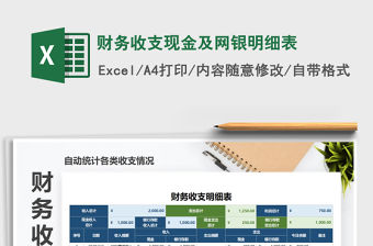 2021年財務收支現金及網銀明細表