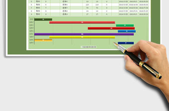 2021年工作計劃進度表-甘特圖展示-百分比計算