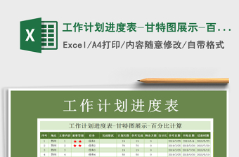 2021年工作計(jì)劃進(jìn)度表-甘特圖展示-百分比計(jì)算
