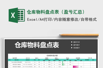 2021年倉庫物料盤點表（盈虧匯總）