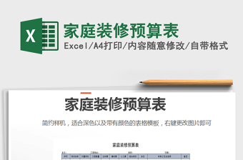 2021年家庭裝修預(yù)算表