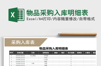 2021年物品采購(gòu)入庫(kù)明細(xì)表