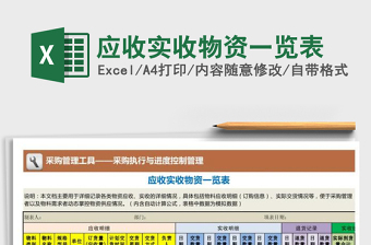 2021年應(yīng)收實(shí)收物資一覽表