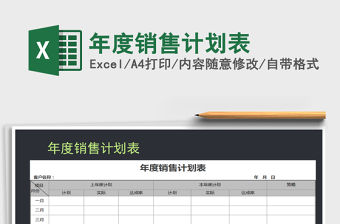 2021年年度銷售計劃表