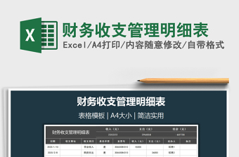 2021年財務(wù)收支管理明細表