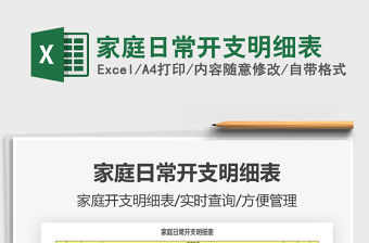 2021年家庭日常開支明細表