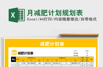 2021年月減肥計(jì)劃規(guī)劃表