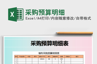 2021年采購(gòu)預(yù)算明細(xì)