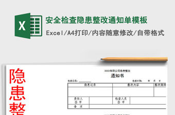 2021年安全檢查隱患整改通知單模板
