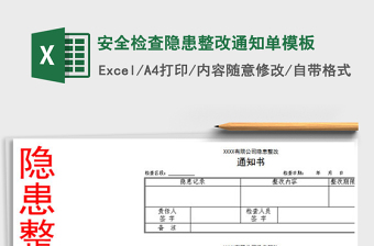 2021年安全检查隐患整改通知单模板