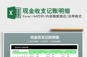 2021年現(xiàn)金收支記賬明細(xì)