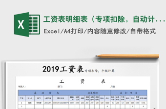 2021年工資表明細(xì)表（專項扣除，自動計算個稅）