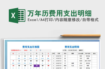 2021年萬年歷費用支出明細