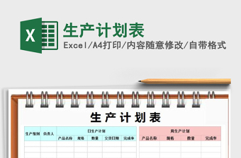 2021年生產(chǎn)計劃表