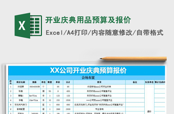 2021年開(kāi)業(yè)慶典用品預(yù)算及報(bào)價(jià)
