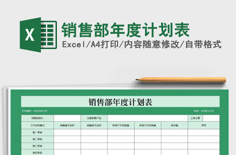 2021年銷售部年度計劃表