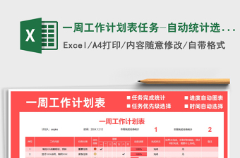 2022简洁周工作计划表自动百分比