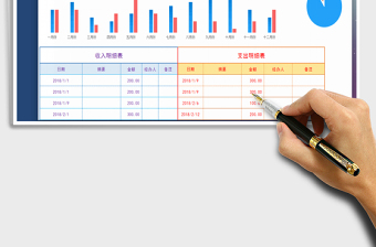 2021年收入支出明细表（每月自动合计）