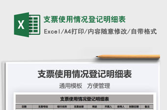 2021年支票使用情況登記明細表