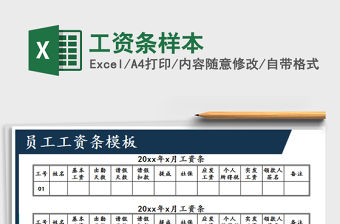 2021年工資條樣本