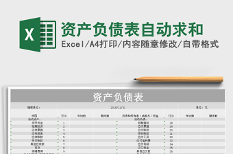 2021年資產(chǎn)負(fù)債表自動(dòng)求和