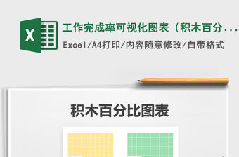 2021年工作完成率可視化圖表（積木百分比）