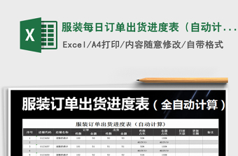2021年服裝每日訂單出貨進(jìn)度表（自動計(jì)算）