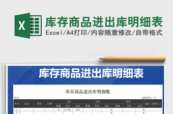 2021年庫存商品進出庫明細表