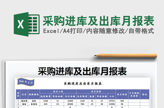 2021年采購進庫及出庫月報表