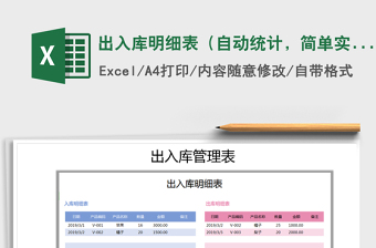 2021年出入庫(kù)明細(xì)表（自動(dòng)統(tǒng)計(jì)，簡(jiǎn)單實(shí)用）