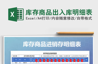 2021年庫存商品出入庫明細表
