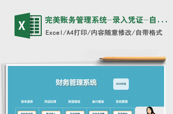 2021年完美賬務管理系統-錄入憑證-自動報表