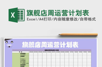 2021年旗艦店周運營計劃表