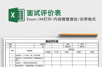 2021年面試評價表