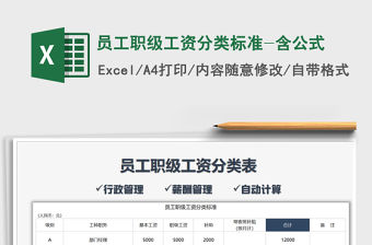 2021年員工職級(jí)工資分類標(biāo)準(zhǔn)-含公式