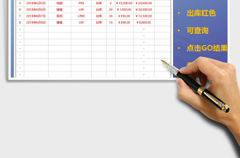 2021年出入庫登記表（可打印,查詢，自動計(jì)算）