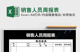 2021年銷售人員周報表