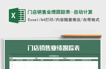 2021年門店銷售業績跟蹤表-自動計算