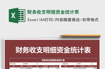 2021年財務收支明細資金統(tǒng)計表
