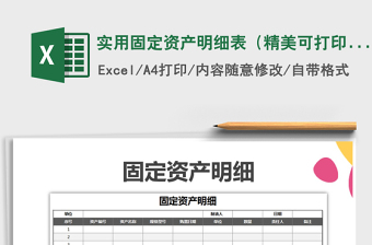 2021年實用固定資產(chǎn)明細表（精美可打印）