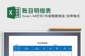 2021年賬目明細(xì)表