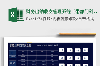2021年財(cái)務(wù)出納收支管理系統(tǒng)（帶部門科目統(tǒng)計(jì)）