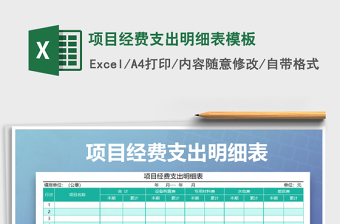 2021年項目經費支出明細表模板