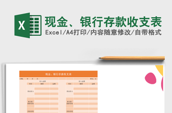 2021年现金、银行存款收支表