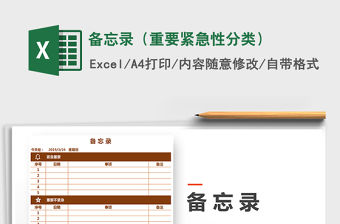 2021年備忘錄（重要緊急性分類）免費下載