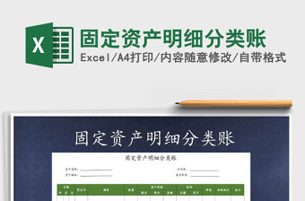 2021年固定資產明細分類賬