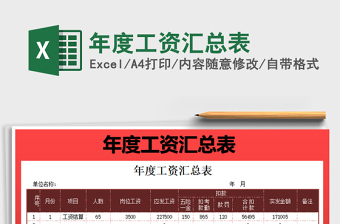 2021年年度工資匯總表免費(fèi)下載