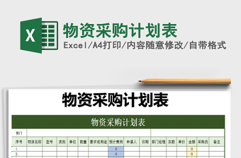 2021年物資采購計劃表