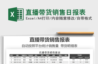 2021年直播帶貨銷售日報表